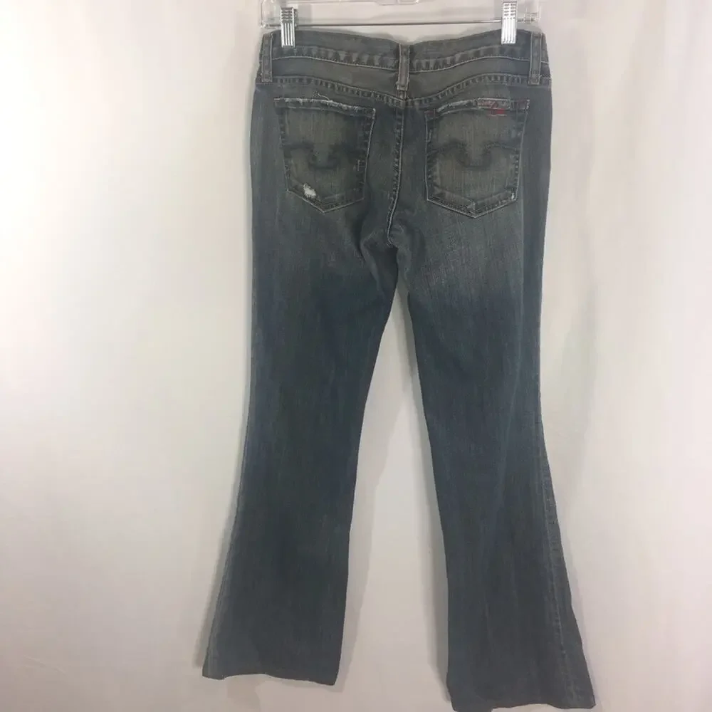 Blue Cult Women's Juniors Bootcut Distressed Size 27